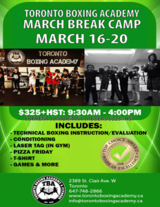 March Break Camp Toronto Boxing Academy