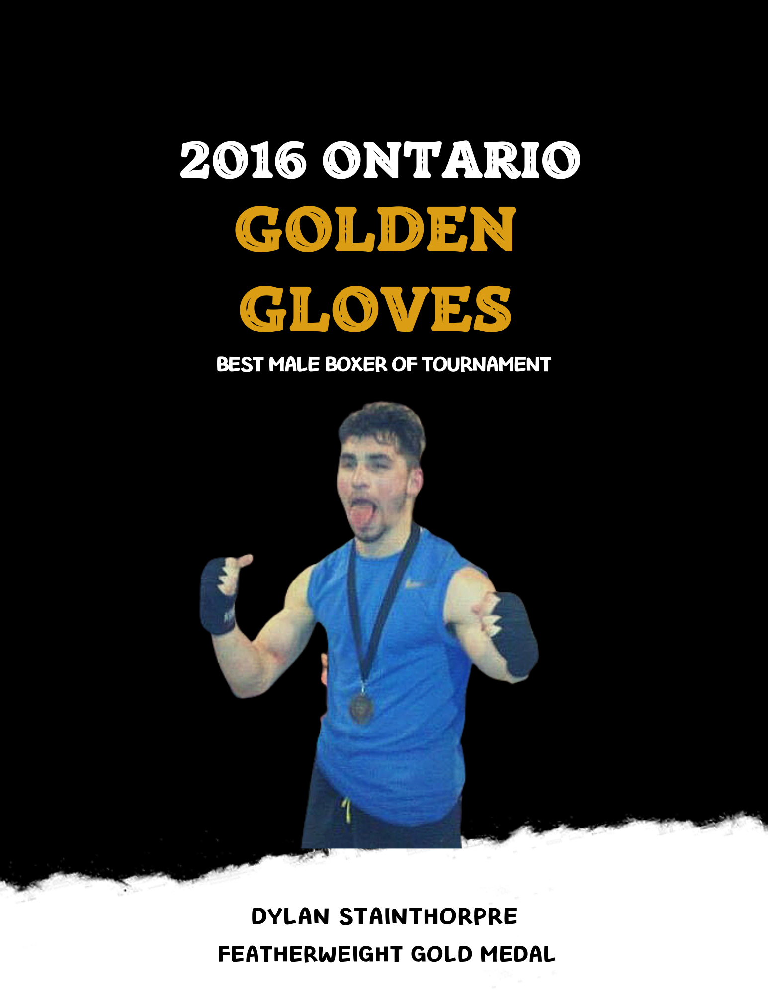 Dylan Stainthorpe Ontario Golden Gloves Best Male Boxer Toronto Boxing Academy
